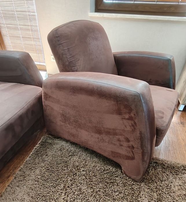 Zestaw wypoczynkowy sofa kanapa fotele pufa