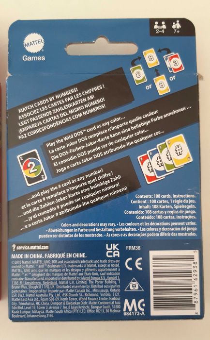 Jogos de cartas UNO e DOS - Artigos Novos.