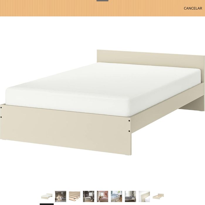 Cama e mesa de cabeceira Ikea Gursken, inclui colchão como novo
