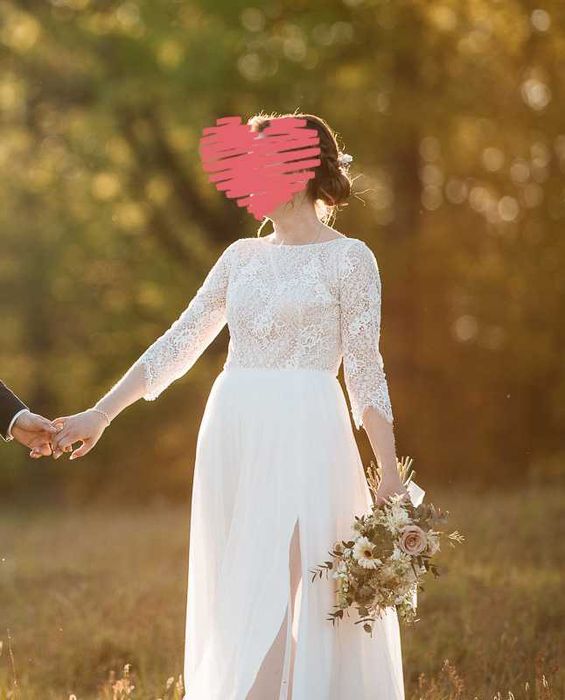 Prosta, skromna suknia ślubna / na poprawiny