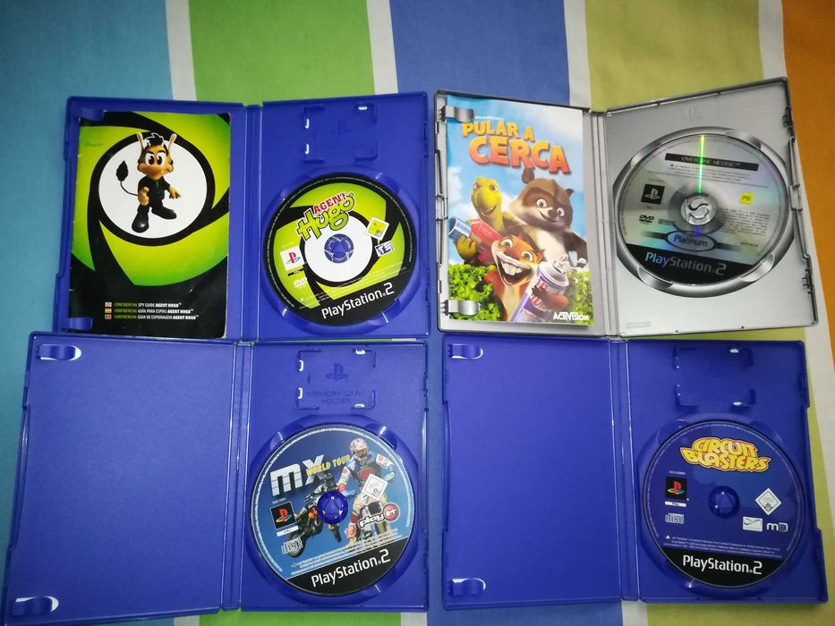 PACK de Títulos PS2 - AGENT HUGO e PULAR A CERCA, MX WORLD TOUR e CIRCUIT BLASTERS!