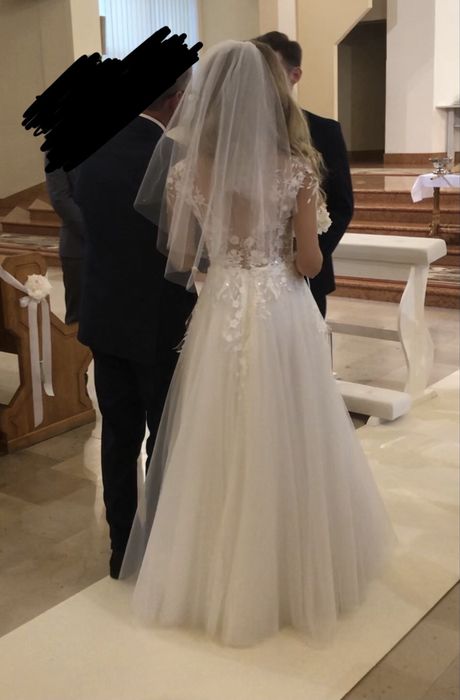 Suknia sukienka ślubna z długim rękawem XS