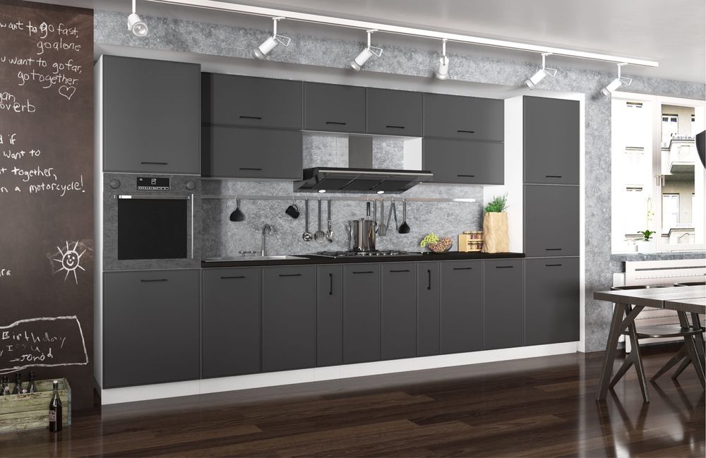 Кухня з фарбованими фасадами ,Посекційний підбір,наявність на складі