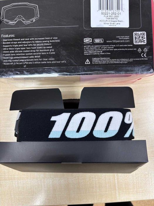 Окуляри 100% ACCURI 2 Goggle Black - Mirror Silver Lens