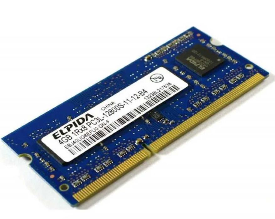 15шт+   БУ Оперативна пам`ять 4 ГБ, DDR3L, для ноутбуків, Elpida (1600 МГц, 1.35 В, CL11, EBJ40UG8EFU0-GN-F)