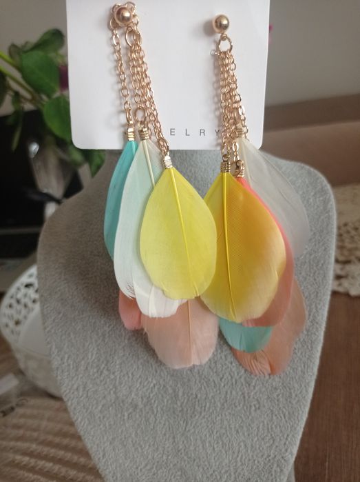 Kolczyki kolorowe piôrka