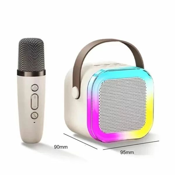 Караоке Світлодіодний бездротовий на 2 Мікрофони, аудіо мікрофон дитяч