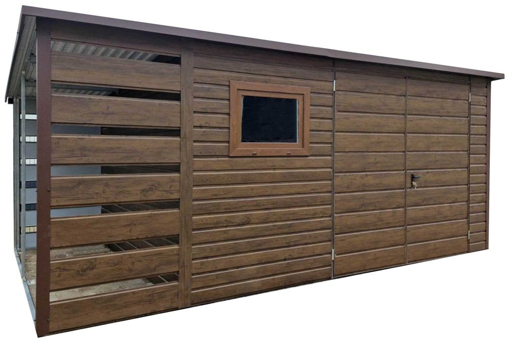 Schowek Domek Ogrodowy 4X3M Brama Drewnopodobny Dach Spaw W Tył Ts927