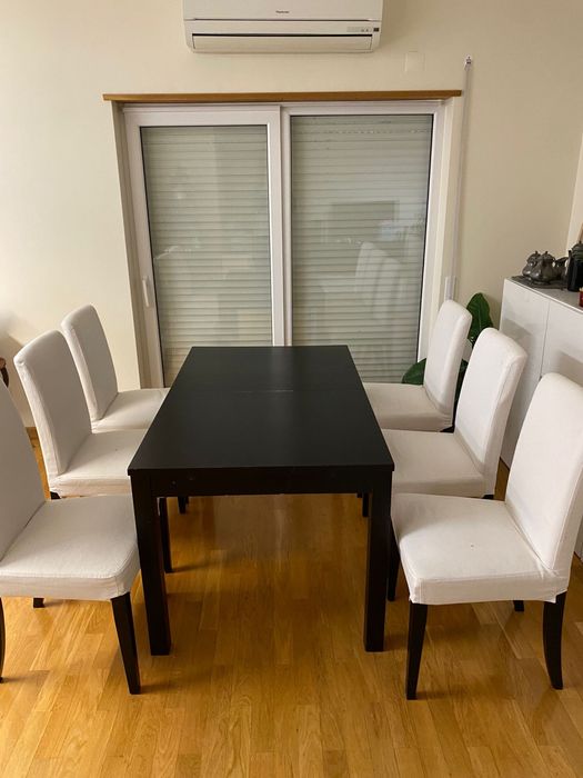 Mesa sala jantar extensivel e 6 cadeiras