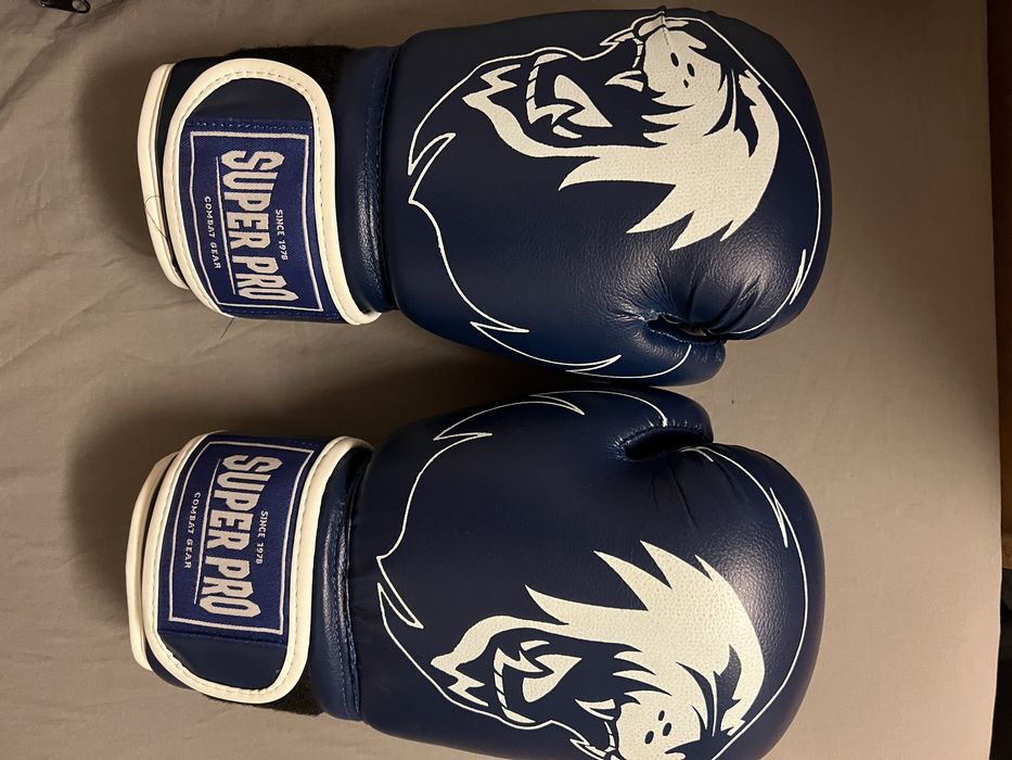 Luvas se boxe super pro-azul e branco