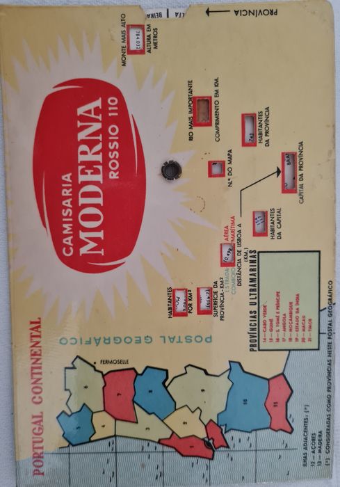Calendario rotativo -anuncio à Camisaria Moderna para colecionadores