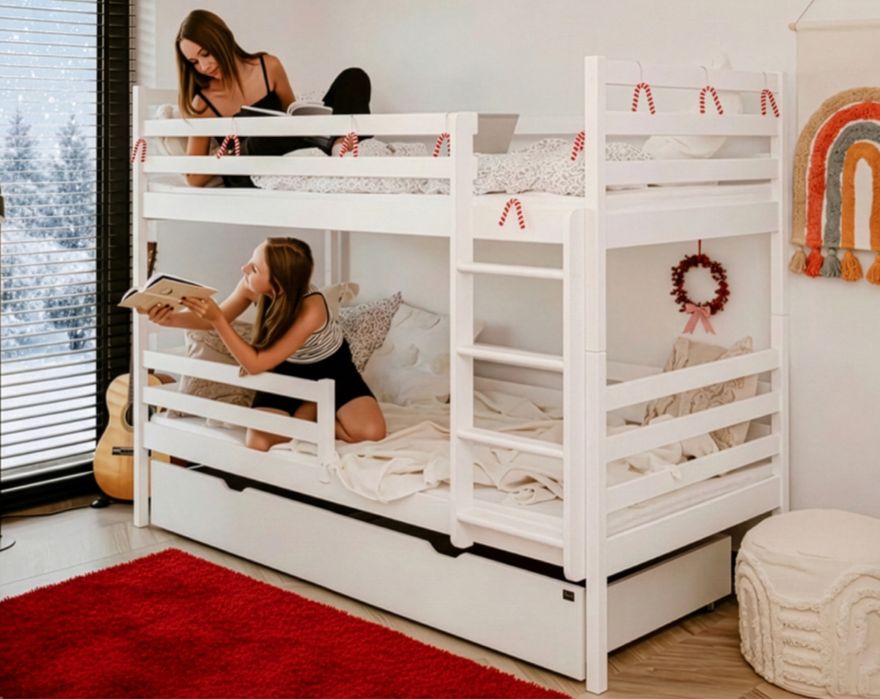 Łóżko piętrowe NEMO 90x200 białe Lano Meble