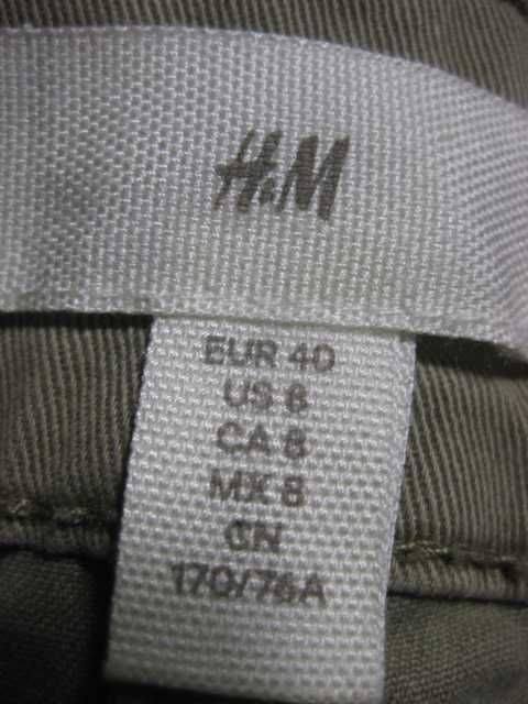 98%котон H&M L 40Eu штани брюки класичні зелені h&m висока посадка
