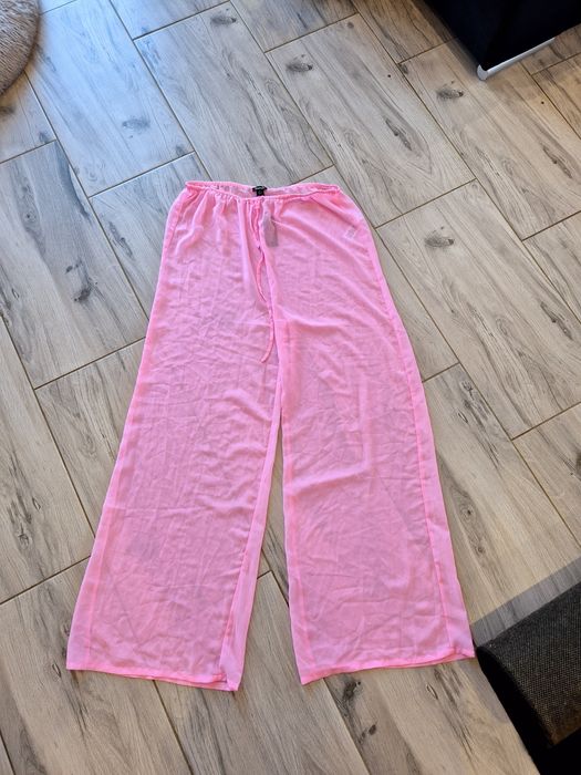 Szerokie spodnie z siatki