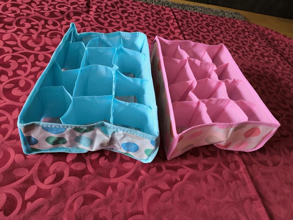 Organizadores novos rosa e azul