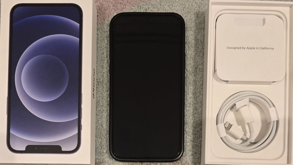 Iphone 12 black, 64 GB, z etui i szybką Grodziszcze • OLX.pl