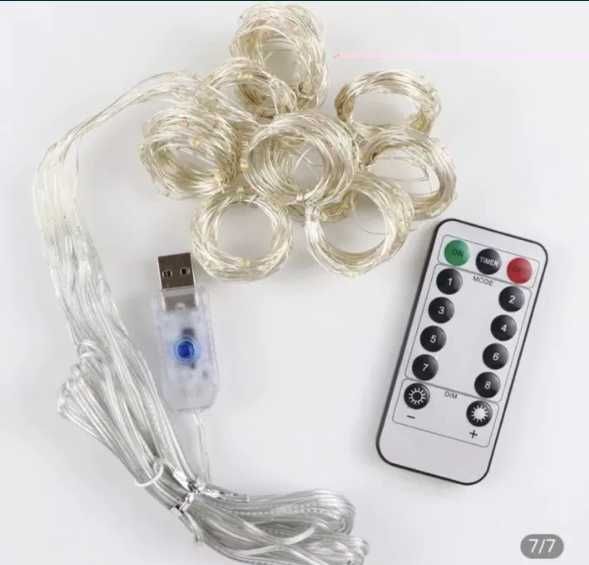 Гирлянда штора роса на пульте от USB 3х1 3х2 3х3