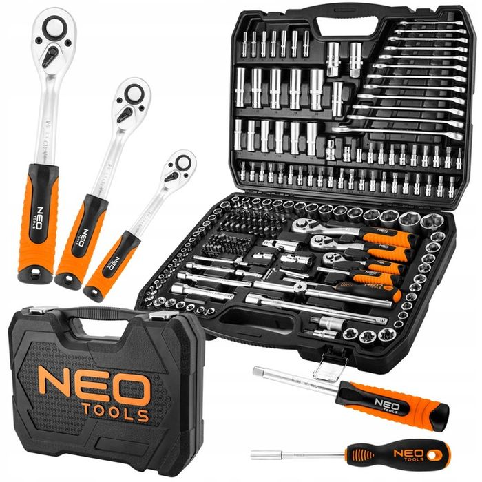 Neo Zestaw Xxl 216 El Klucze Nasadowe 1/2" 3/8" 1/4" Nasadki Płaskie T