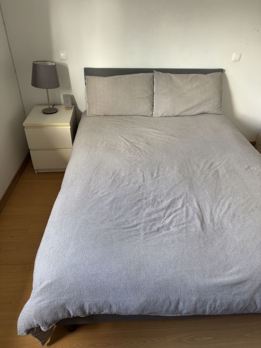 SÄBÖVIK Divan bed, firm/Vissle grey, 140x200 cm,+ colchão e capa