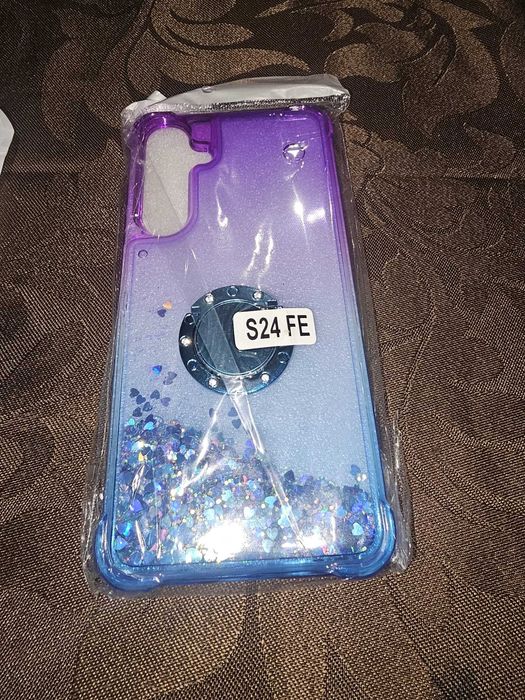 Capa Samsung Galaxy S24 FE - Glitter Líquido com Anel Suporte (Nova)