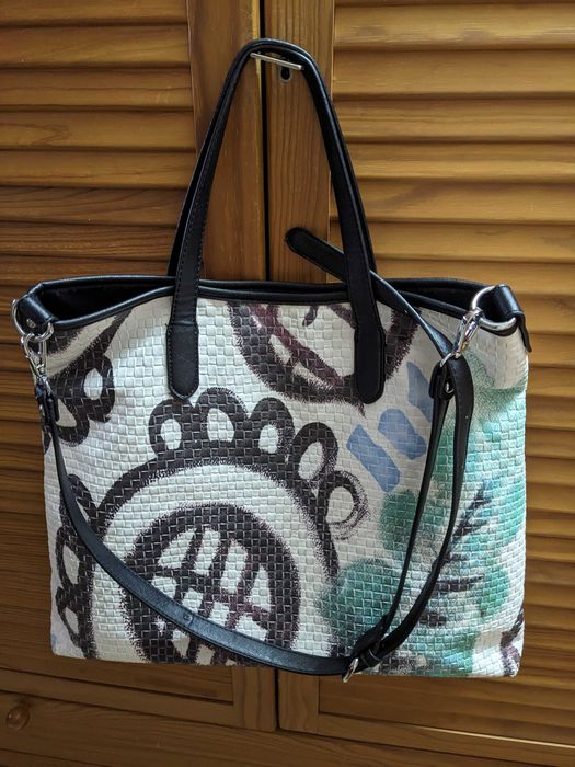 Mala/Bolsa grande em pele / Alças de ombro + tiracolo (Paula Rossi)