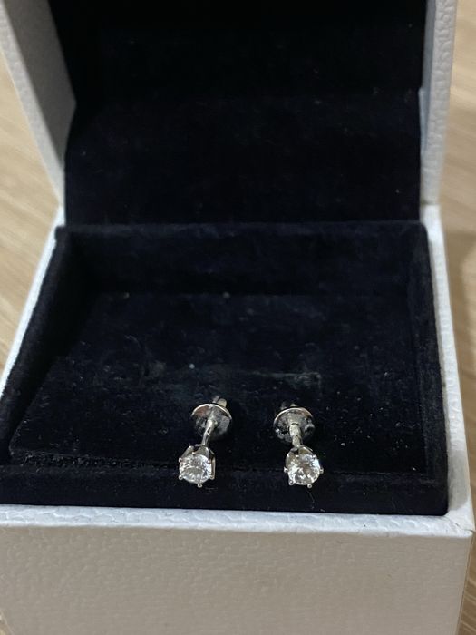 Золотые серьги с цирконием | 0.76 г | 585 проба.