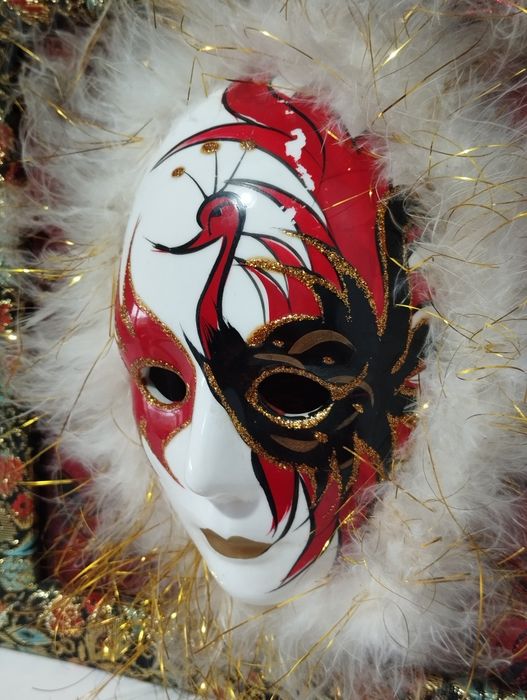 Obraz clown, arlekin, maska porcelanowa