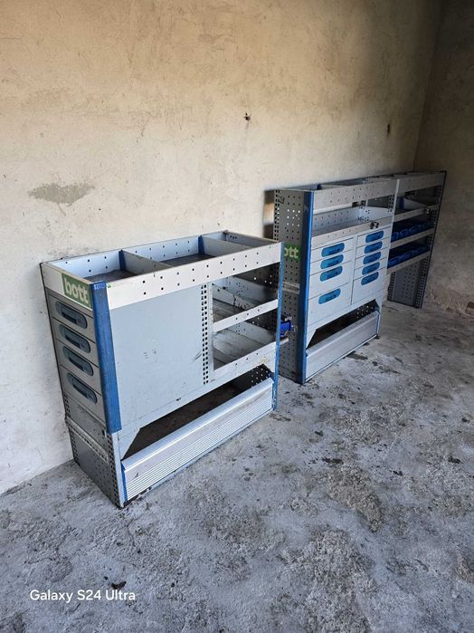 2x BOTT zabudowa serwisowa regał półka szuflady, imadło, transport