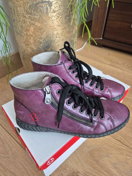 Buty trzewiki botki Rieker fioletowe 39