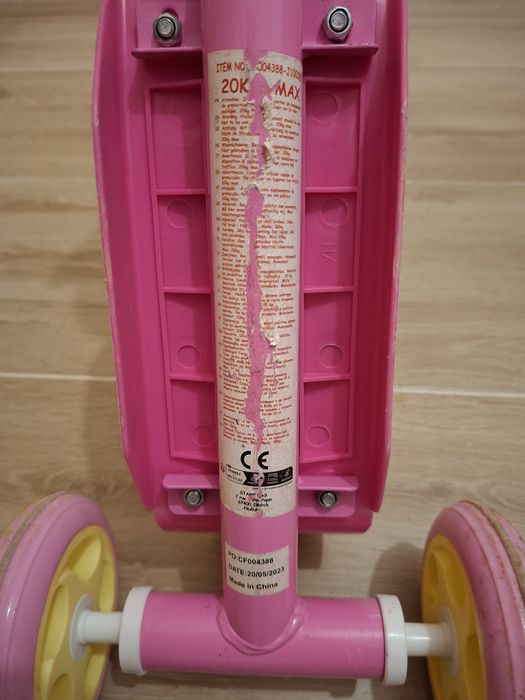 Trotinete Infantil Minnie Mouse 3 Rodas – Rosa (Até 20 kg)