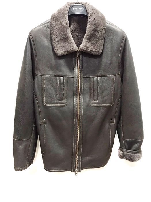 Чоловіча шкіряна дублянка з овчини. Розмір - M, L, XL, 2XL