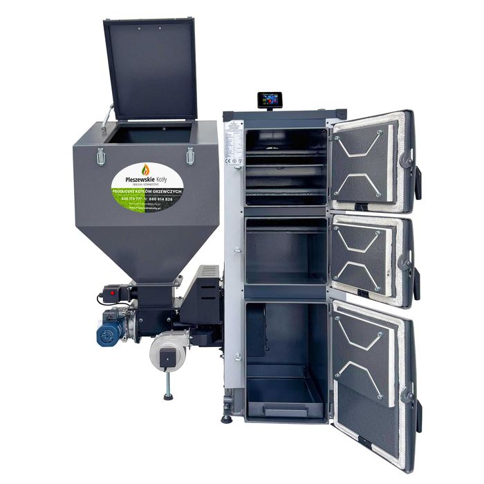 Kocioł z Podajnikiem na Pellet i Ekogroszek 15kW 5 klasa Ekodesign, hybryda, DUO, dwupaliwowy, dwufunkcyjny, dostawa GRATIS, dotacja, montaż