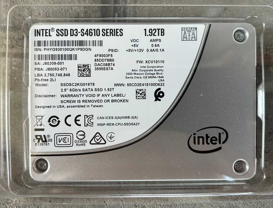 SSD диск 1.92TB SSD Intel D3-S4610-series