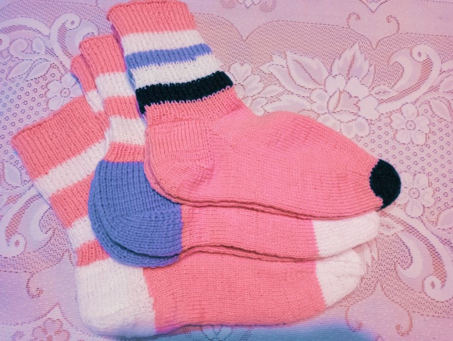 Komplet 3 par skarpet damskich z włóczki 40-42