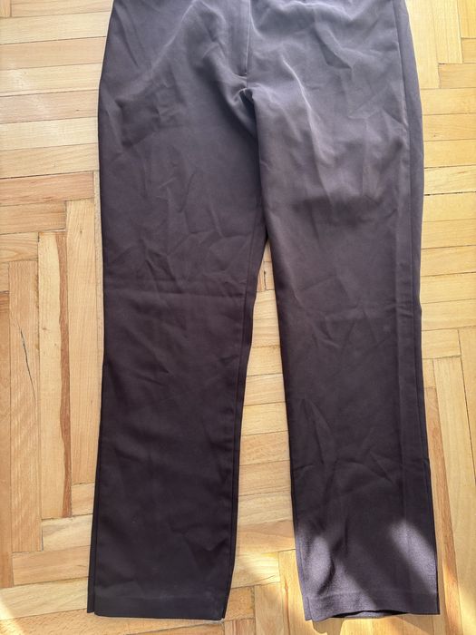 Brazowe eleganckie spodnie garniturowe damskie L 40