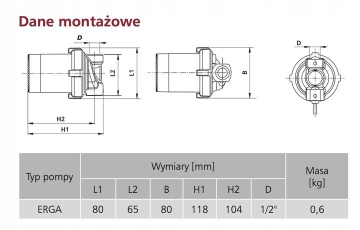 pompa cyrkulacyjna lfp erga (rozstaw 65 mm, a nie 80 mm)