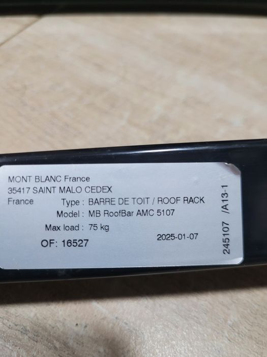 Belki stalowe bagażnik MontBlanc na gwarancji