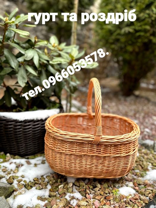 Пасхальні кошики з відбіленої лози тільки опт.