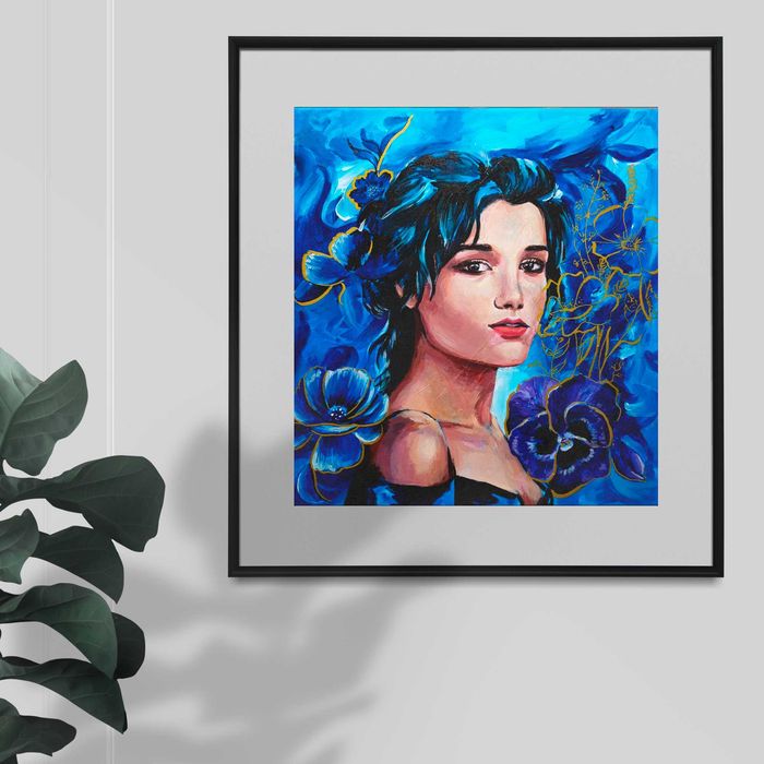 quadro Serenidade em Azul e Ouro - original