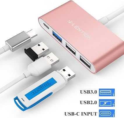 LENTION Hub USB-C 4 w 1 z typem C