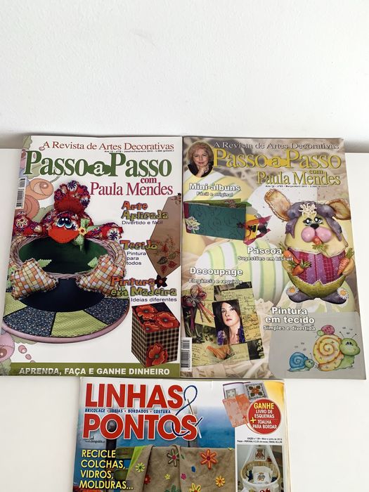 Conjunto 3 Revistas Paula Mendes / Linhas e Pontos