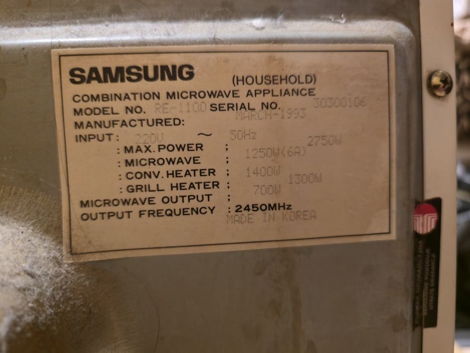 Kuchenka mikrofalowa Samsung DUŻA grill gotowanie mikrofalówka