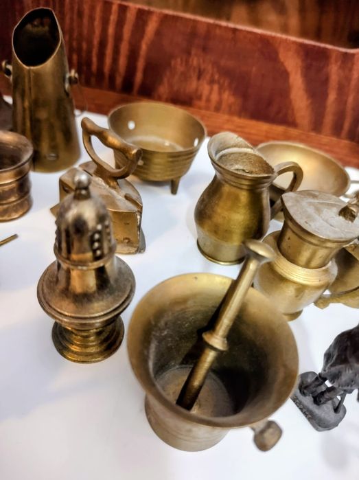 Mosiężne miniaturki 22 szt.