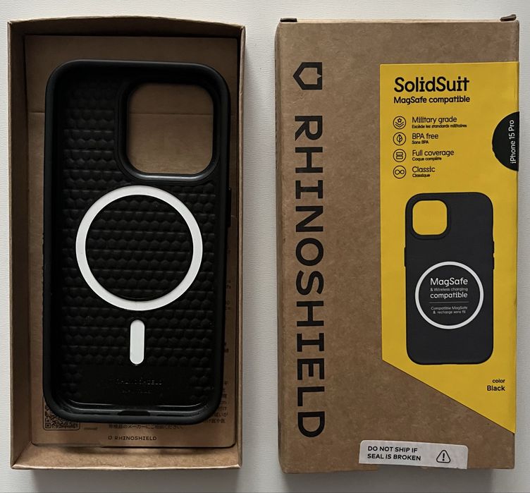 Etui RhinoShield SolidSuit MagSafe iPhone 15 Pro nowe czarne
