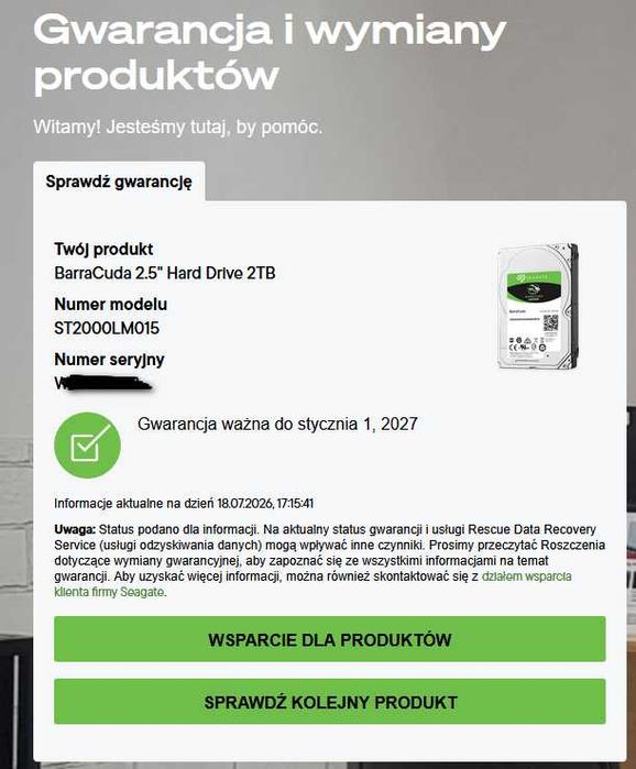 Dysk Seagate Barracuda 2TB 2,5" (ST2000LM015)