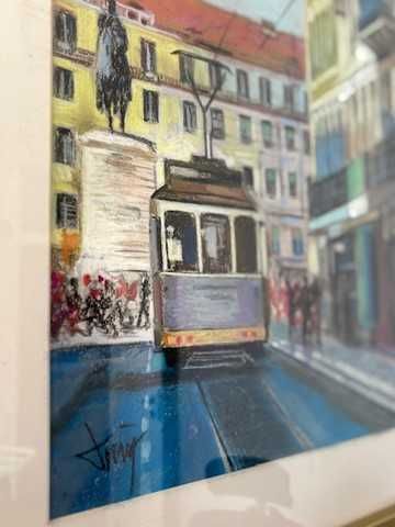 Domingo Alvarez - Pastel sobre papel - Praça da Figueira