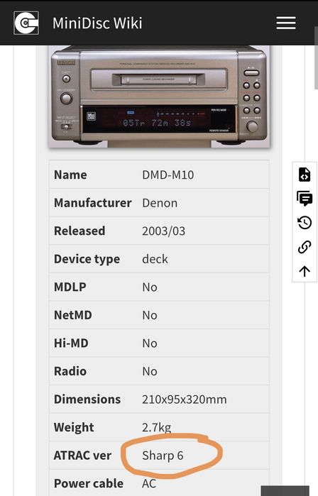 Минидисковая дека Denon DMD - M10