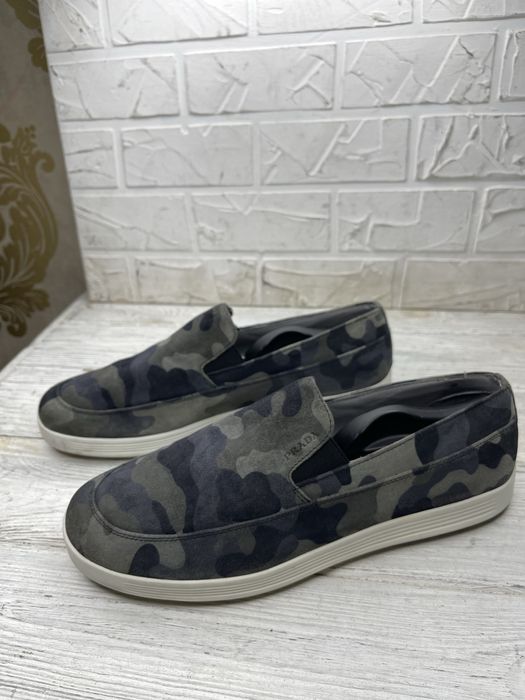 Крутые хаки мокасины слипоны prada оригинал