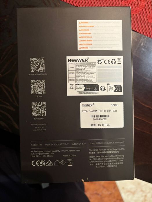 Monitor podglądowy Neewer F700 – 7 cali, 1920×1080, 4K HDMI, 2000 nit