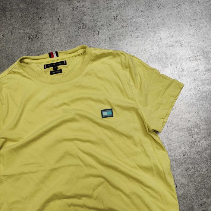 MĘSKA Koszulka Elegancka PREMIUM Letnia Limonka Żółta Tommy Hilfiger